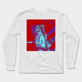 Native American Chief Pop art Long Sleeve T-Shirt